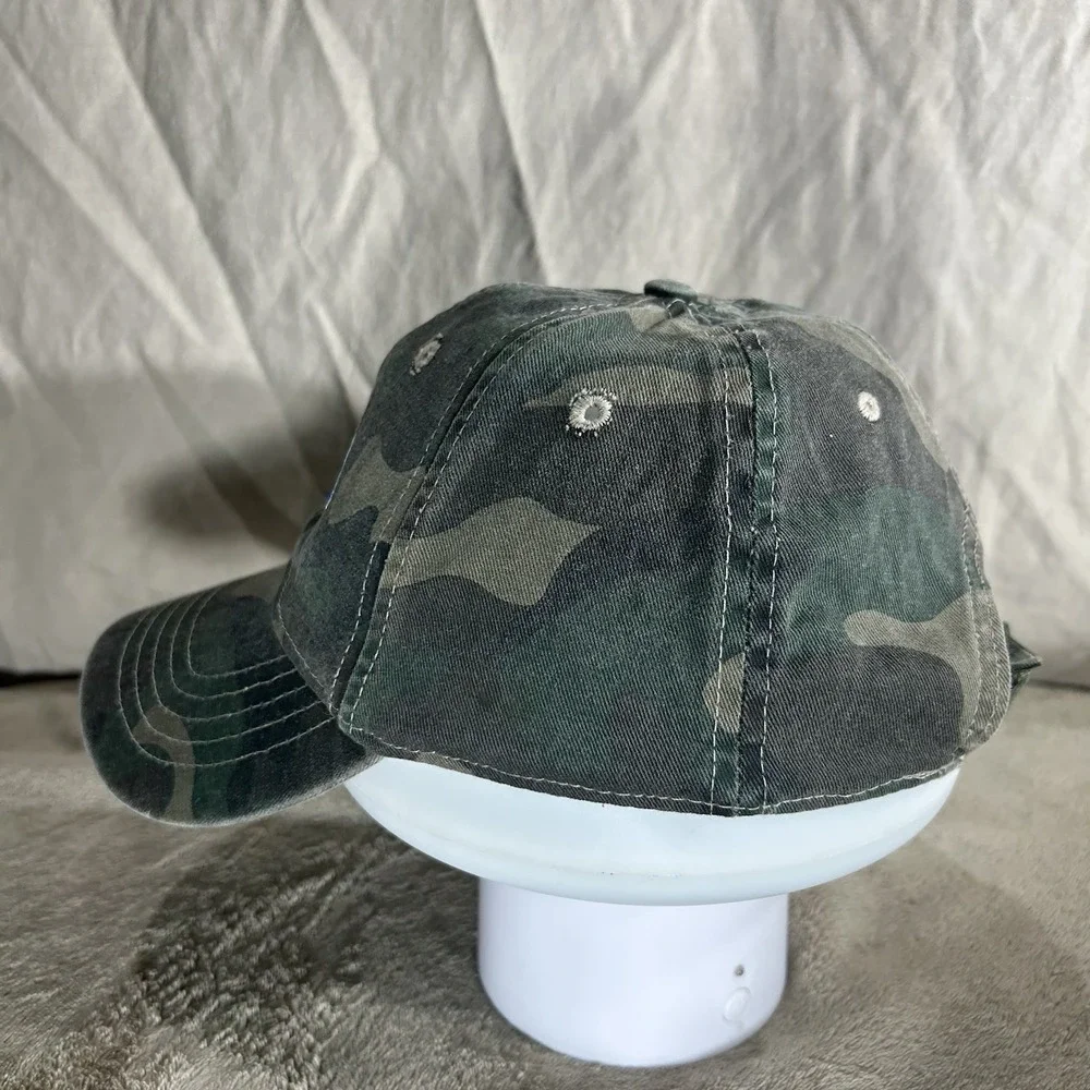 Kentucky State Map Camouflage Distressed Baseball Cap – Adjustable